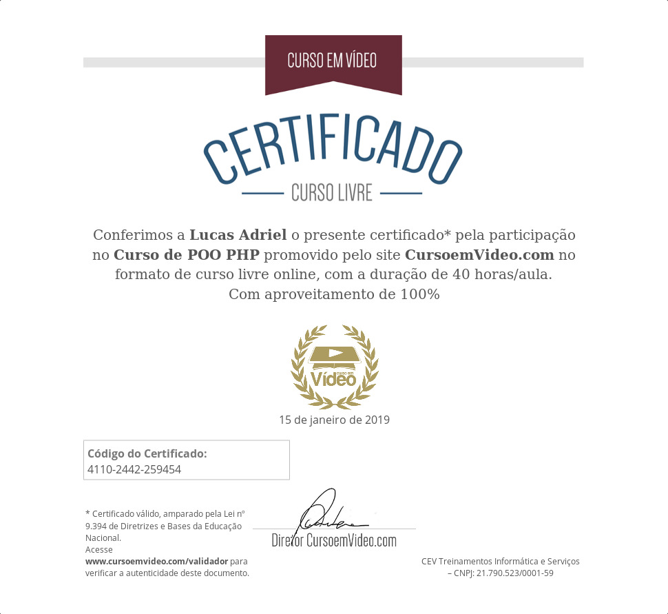 oop-php certificate